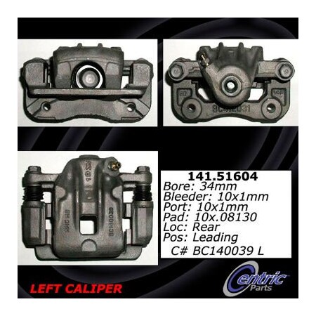 Centric Semi-Loaded Brake Caliper, Parts, 141.51604 141.51604